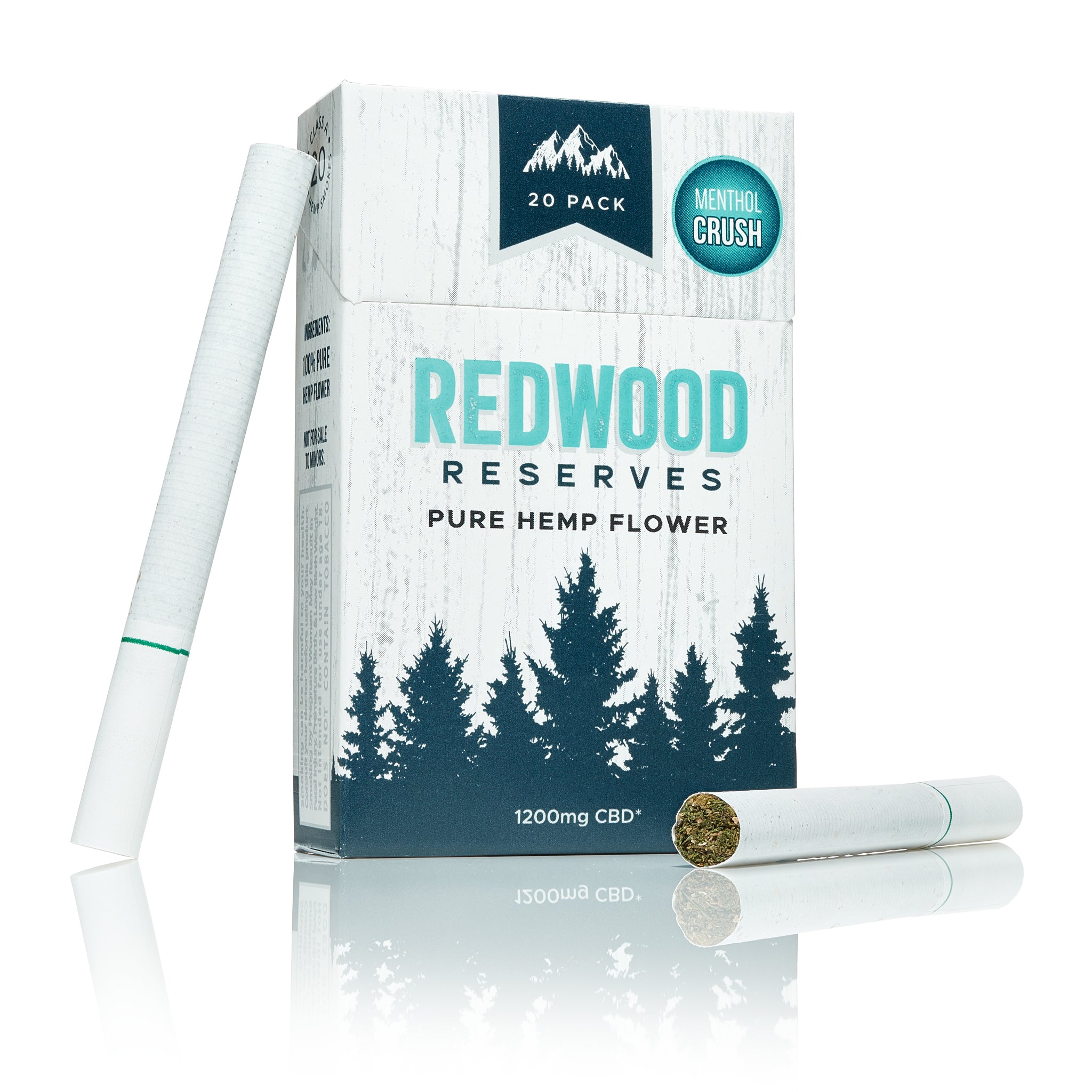 All-Natural Menthol Hemp Cigarettes with Redwood Reserves